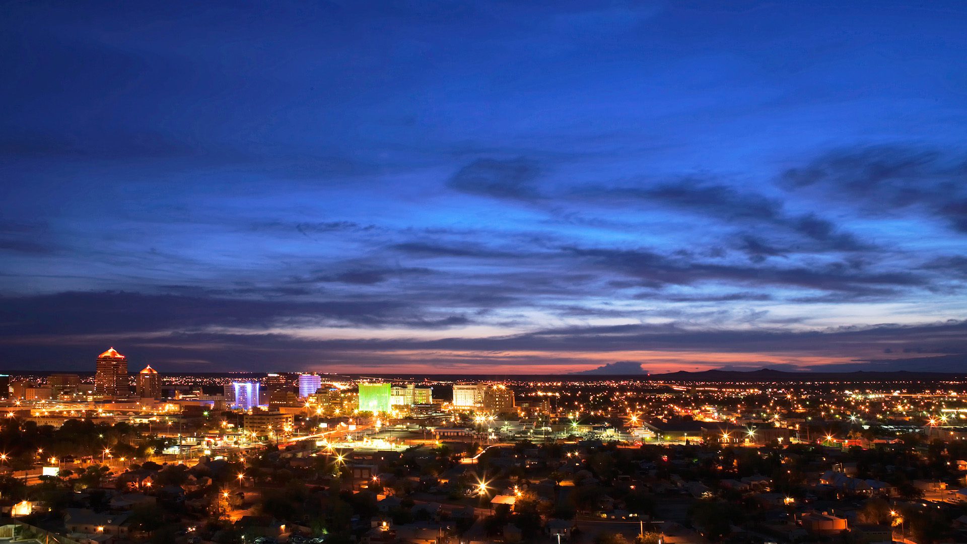 Albuquerque skyline at night
