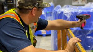 Image of warehouse worker scanning barcode