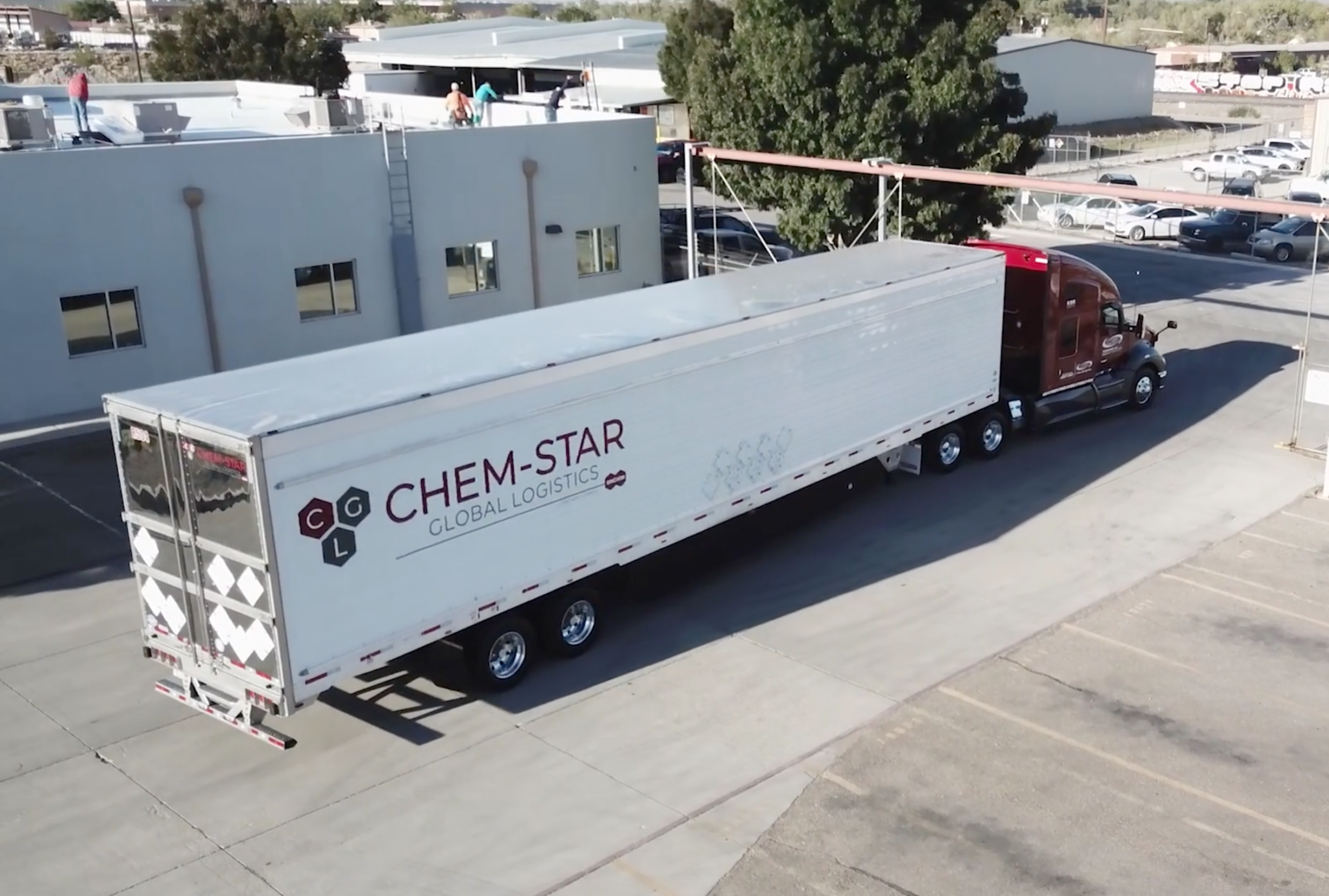CGL Transport truck at a warehouse